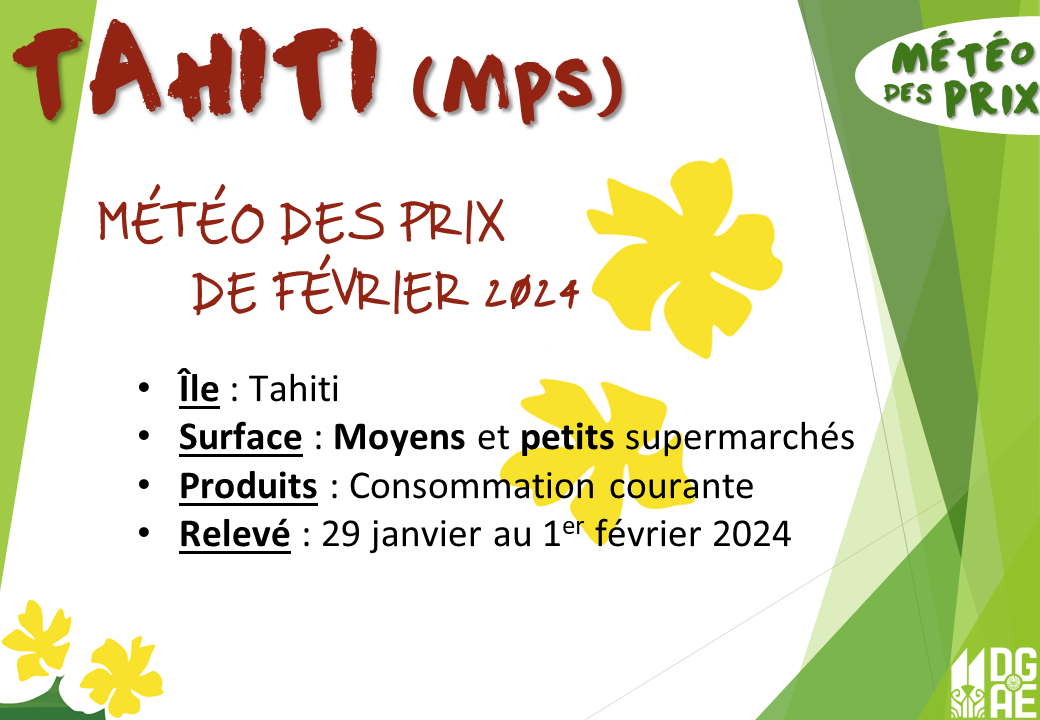 Météo des prix - Tahiti (MPS) - Février 2024