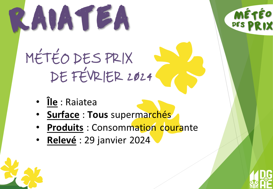 Météo des prix - Raiatea - Février 2024